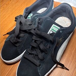 Puma Black and White Suede Sneakers